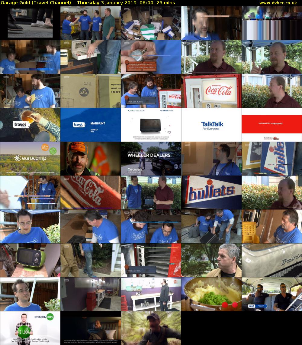 Garage Gold (Travel Channel) Thursday 3 January 2019 06:00 - 06:25