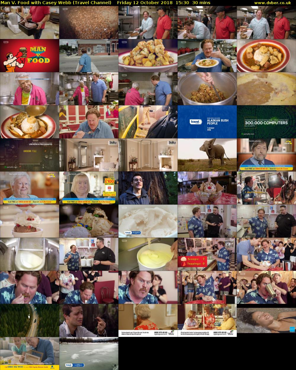 Man V. Food with Casey Webb (Travel Channel) Friday 12 October 2018 15:30 - 16:00