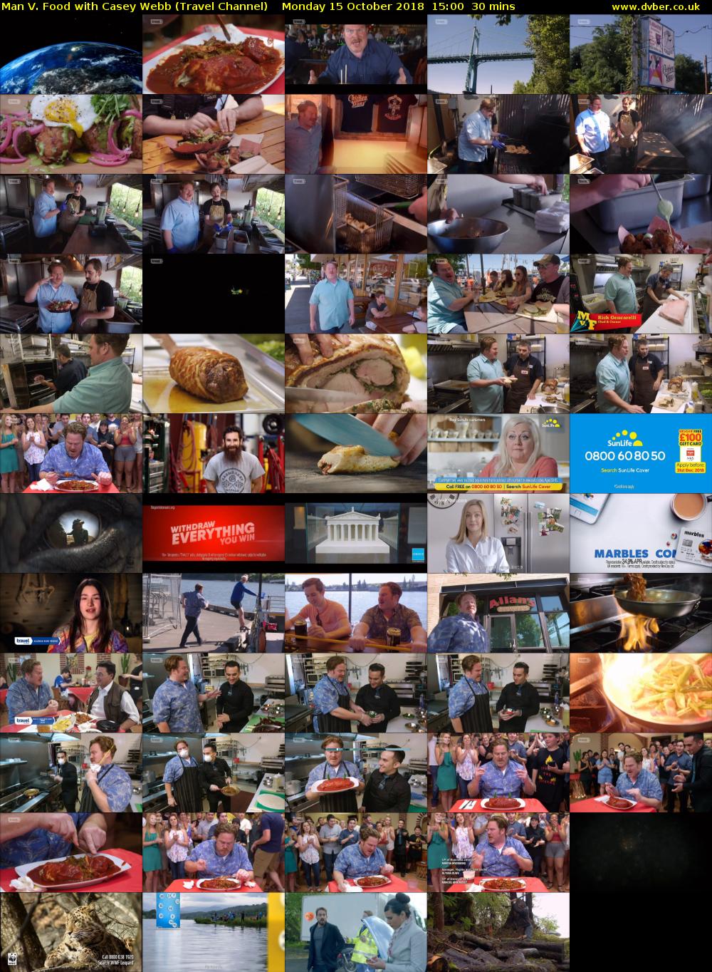 Man V. Food with Casey Webb (Travel Channel) Monday 15 October 2018 15:00 - 15:30