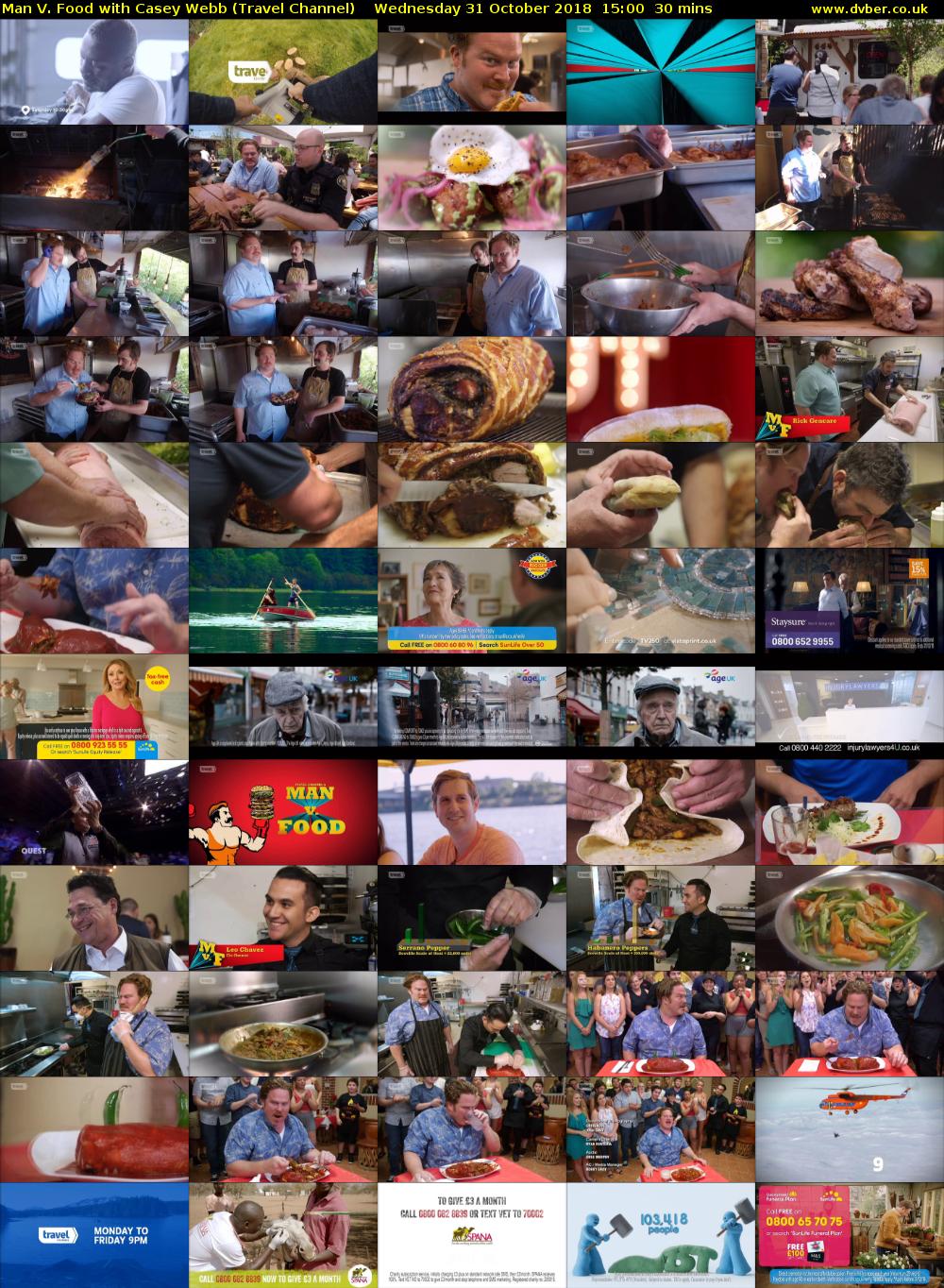 Man V. Food with Casey Webb (Travel Channel) Wednesday 31 October 2018 15:00 - 15:30