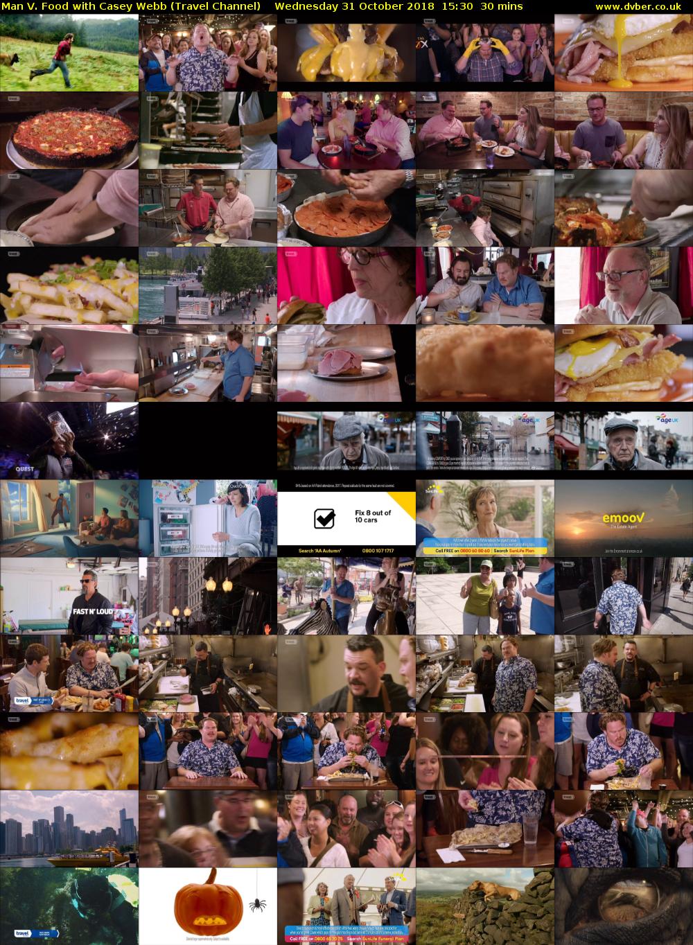 Man V. Food with Casey Webb (Travel Channel) Wednesday 31 October 2018 15:30 - 16:00