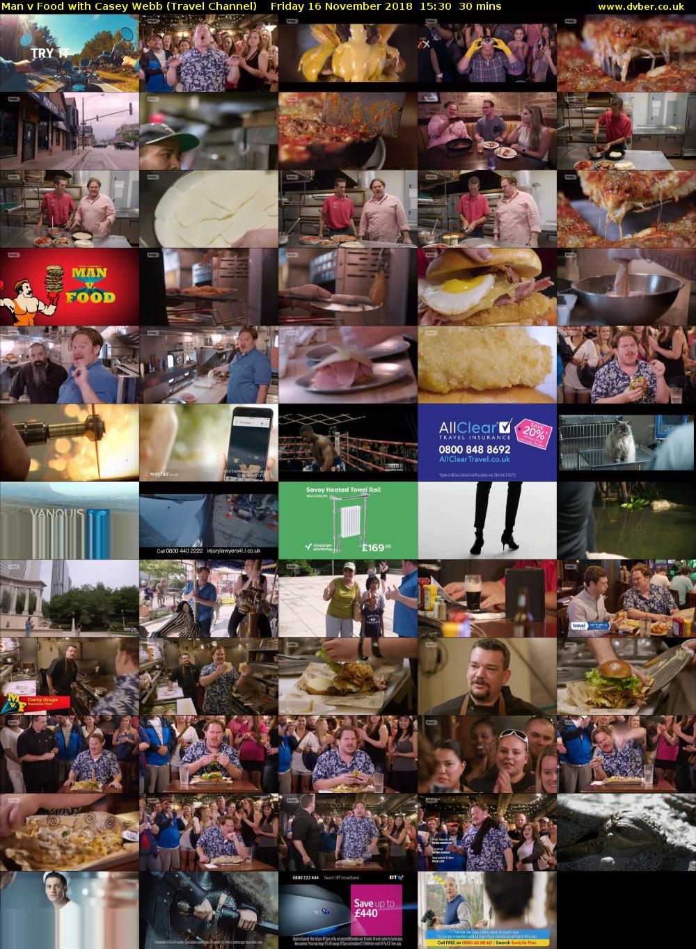 Man v Food with Casey Webb (Travel Channel) Friday 16 November 2018 15:30 - 16:00