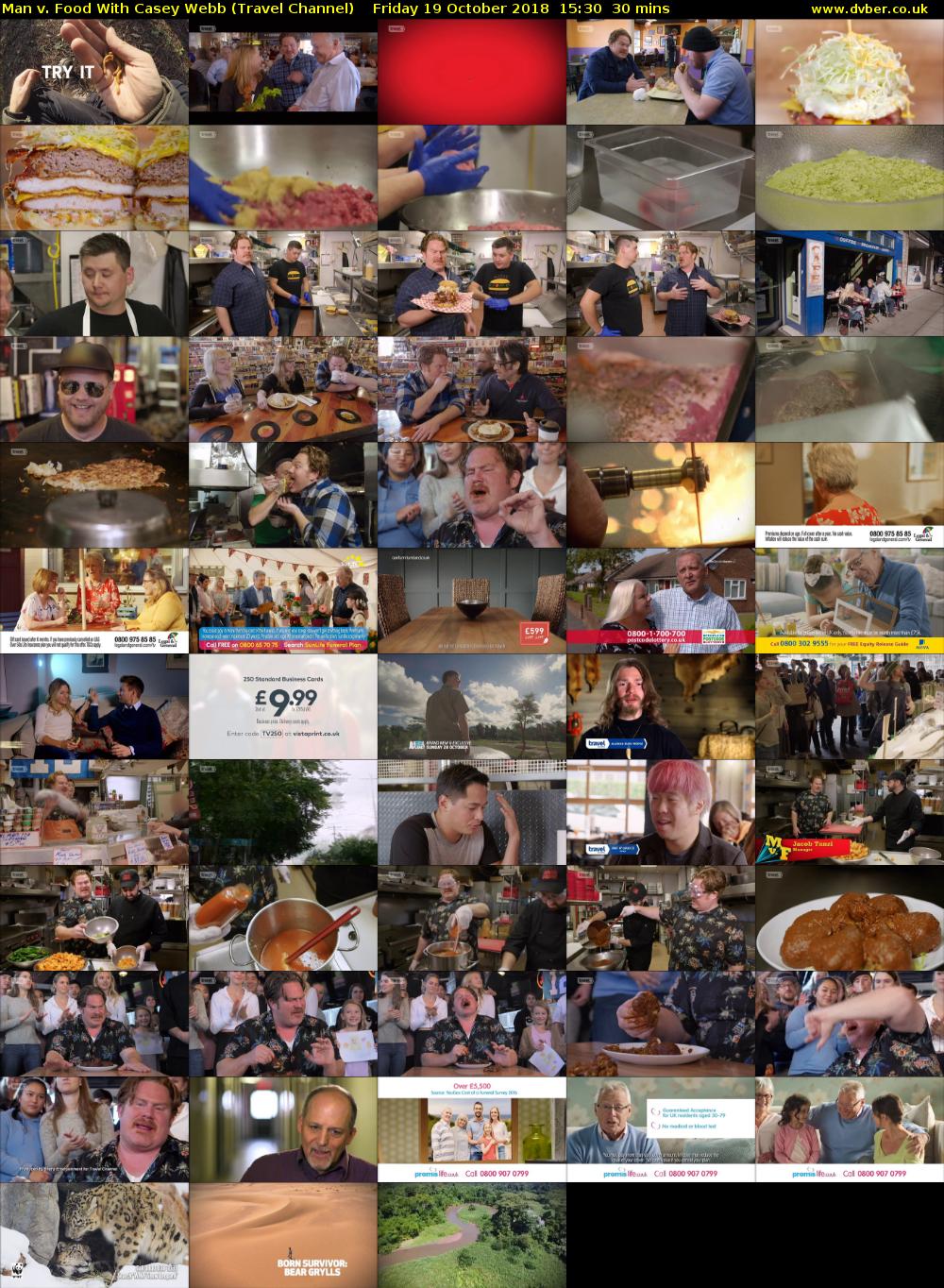 Man v. Food With Casey Webb (Travel Channel) Friday 19 October 2018 15:30 - 16:00