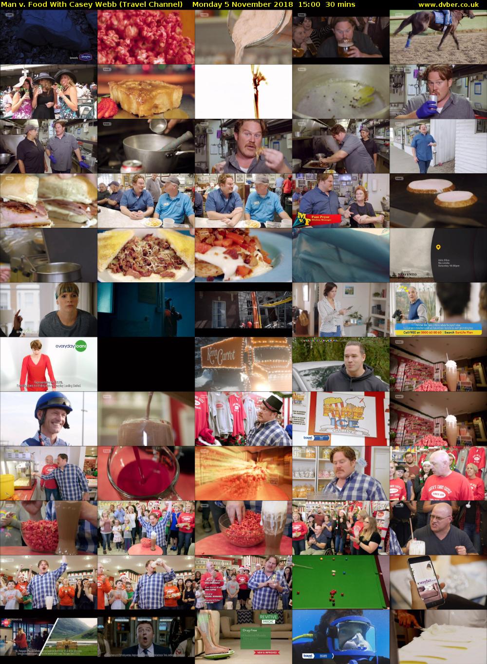 Man v. Food With Casey Webb (Travel Channel) Monday 5 November 2018 15:00 - 15:30