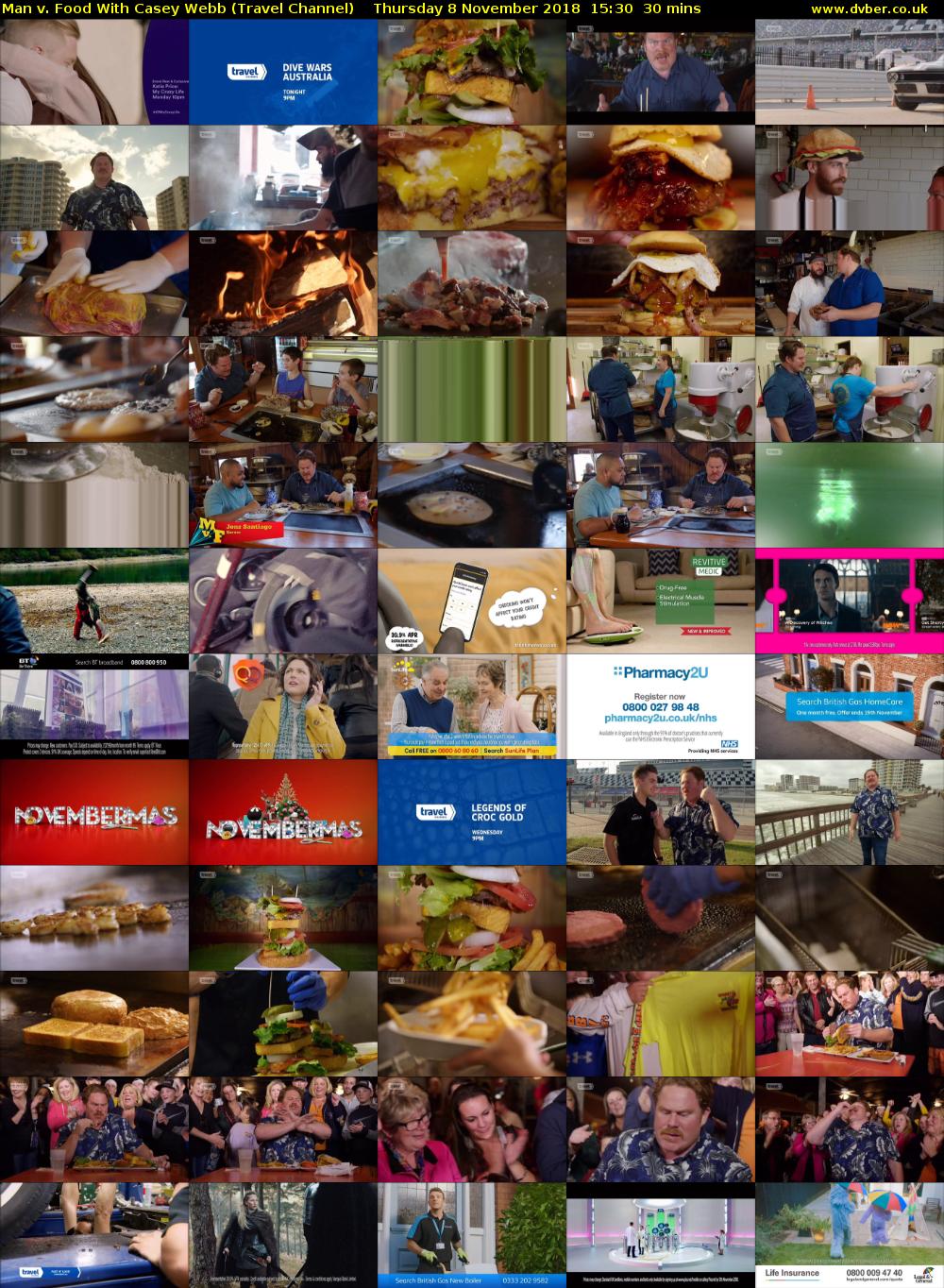 Man v. Food With Casey Webb (Travel Channel) Thursday 8 November 2018 15:30 - 16:00