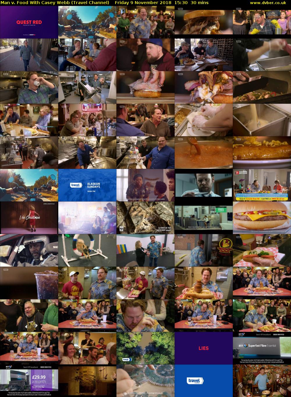 Man v. Food With Casey Webb (Travel Channel) Friday 9 November 2018 15:30 - 16:00