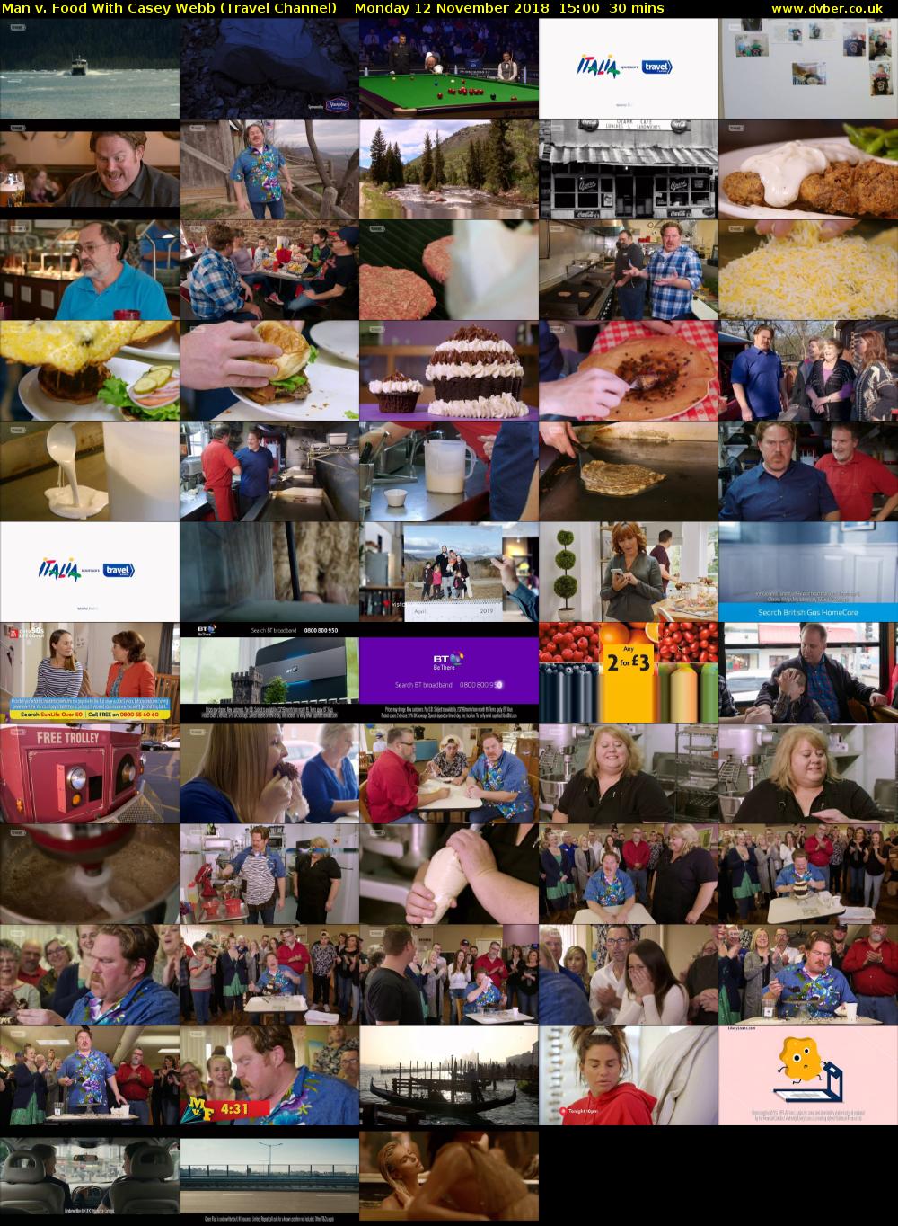 Man v. Food With Casey Webb (Travel Channel) Monday 12 November 2018 15:00 - 15:30