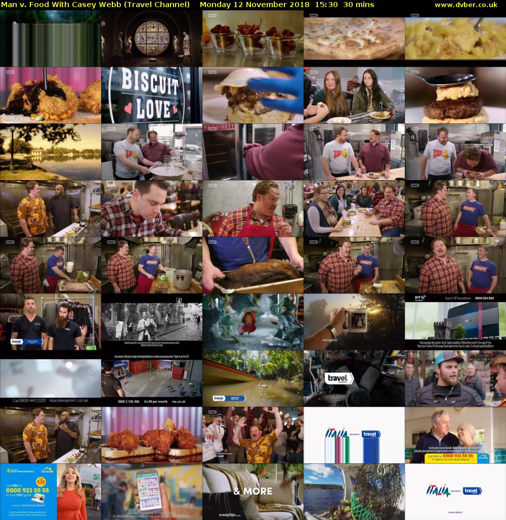 Man v. Food With Casey Webb (Travel Channel) Monday 12 November 2018 15:30 - 16:00