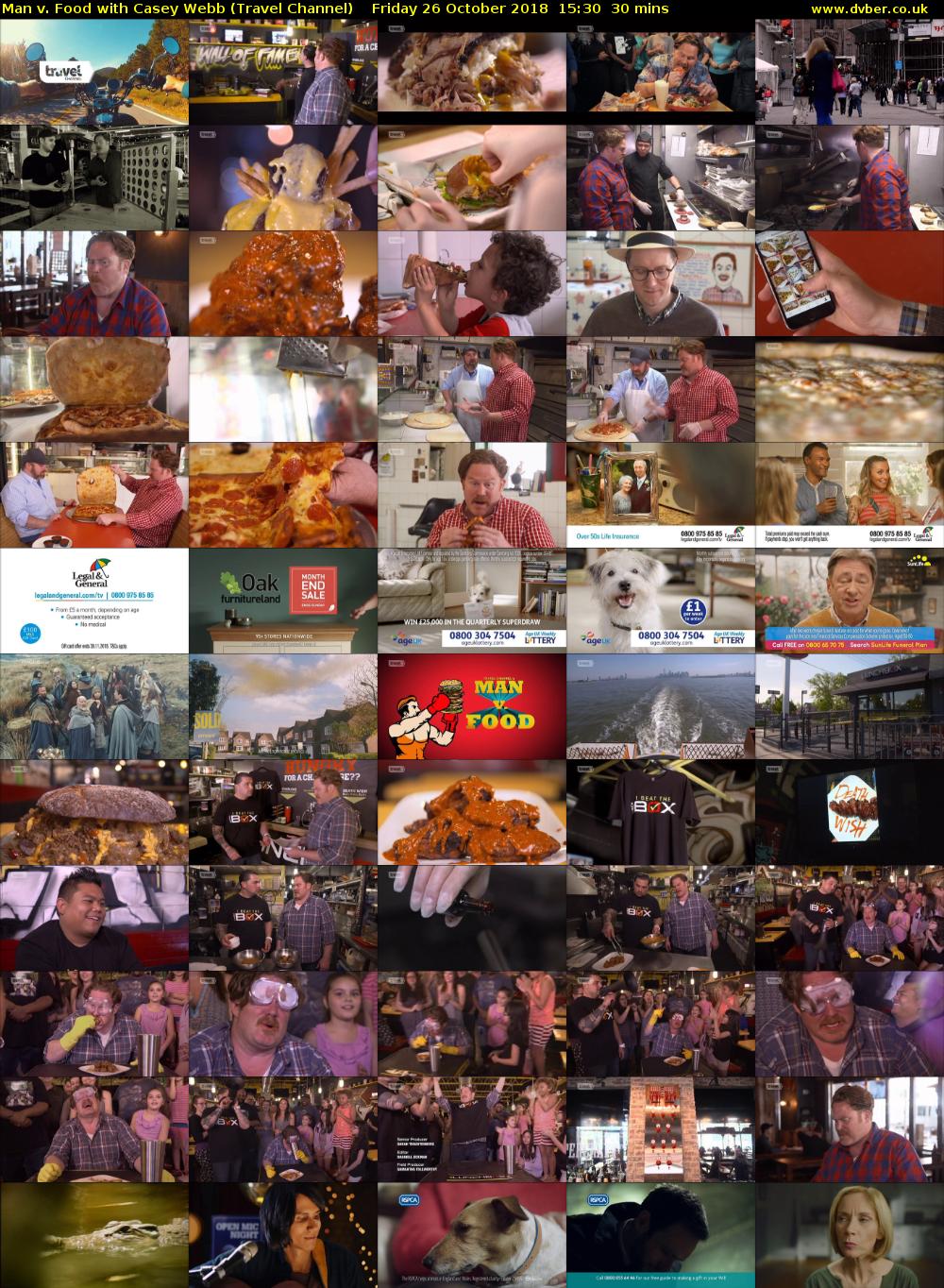 Man v. Food with Casey Webb (Travel Channel) Friday 26 October 2018 15:30 - 16:00