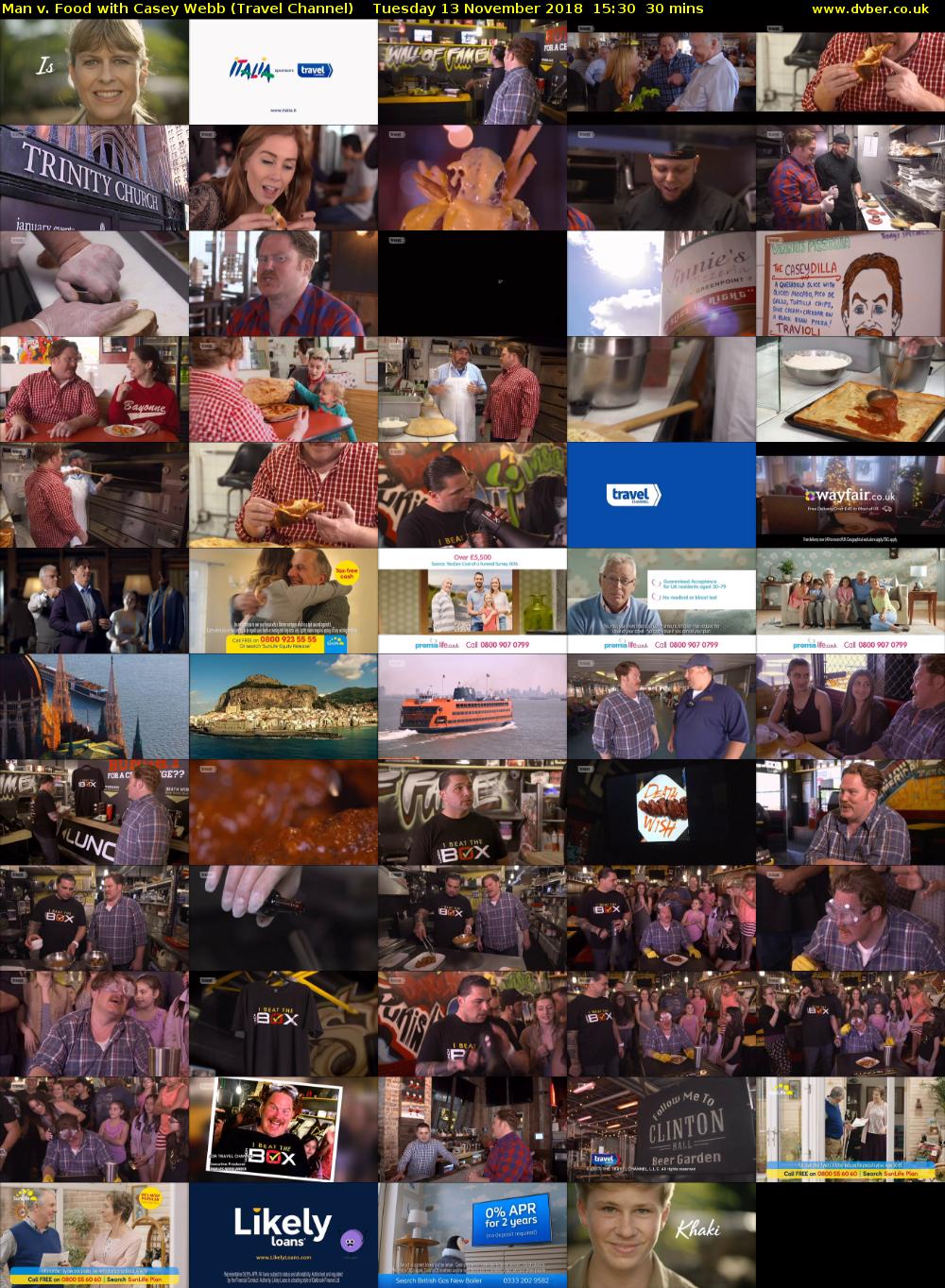 Man v. Food with Casey Webb (Travel Channel) Tuesday 13 November 2018 15:30 - 16:00