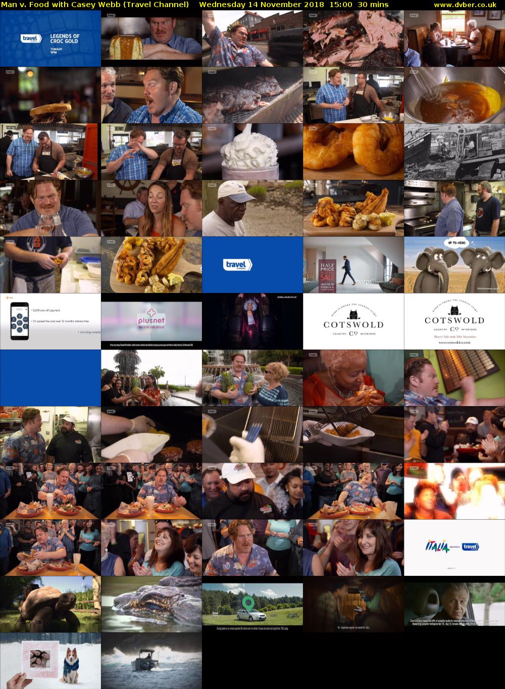 Man v. Food with Casey Webb (Travel Channel) Wednesday 14 November 2018 15:00 - 15:30