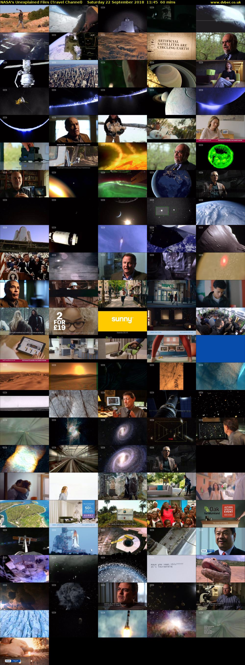 NASA's Unexplained Files (Travel Channel) Saturday 22 September 2018 11:45 - 12:45