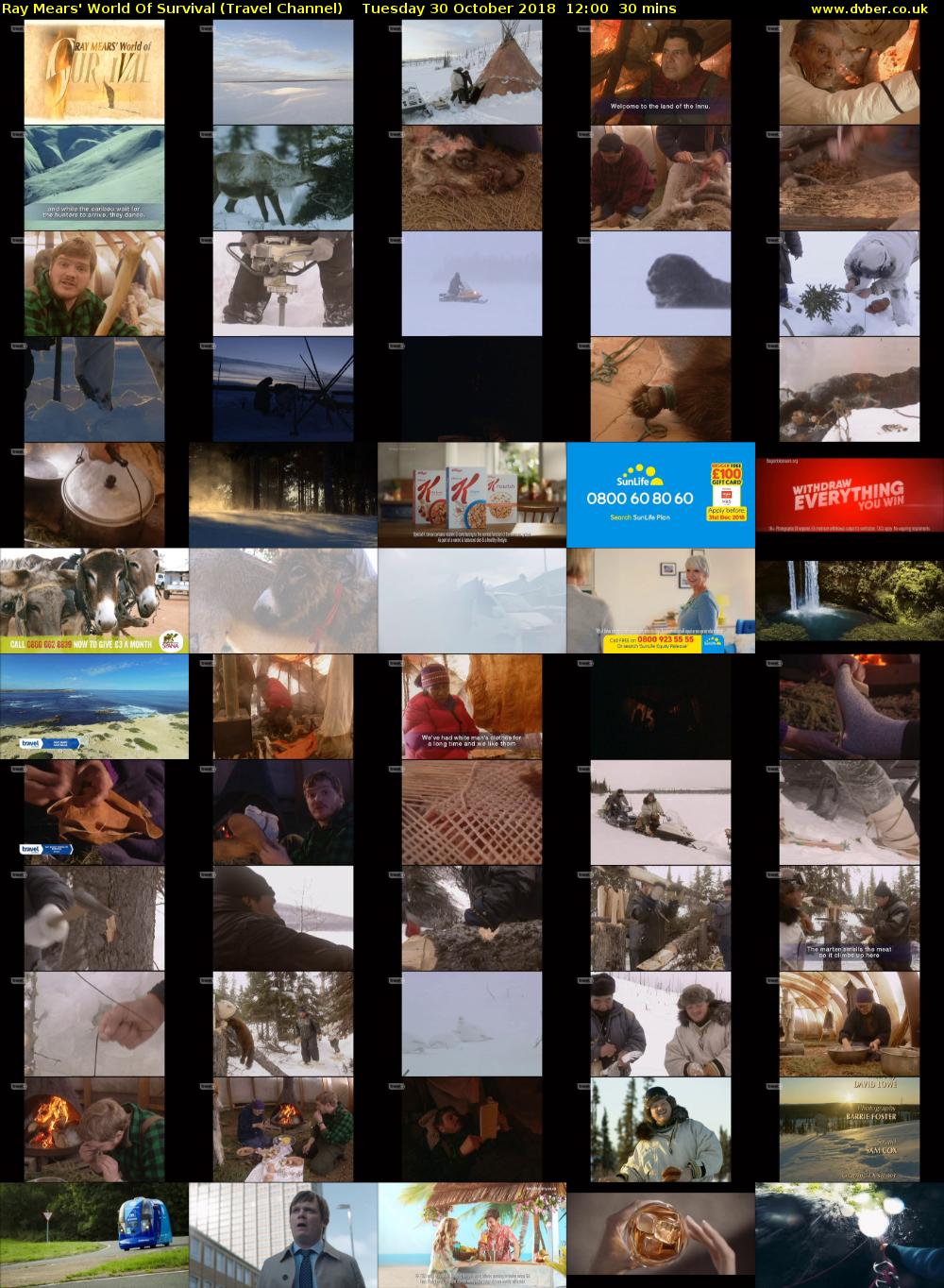 Ray Mears' World Of Survival (Travel Channel) Tuesday 30 October 2018 12:00 - 12:30