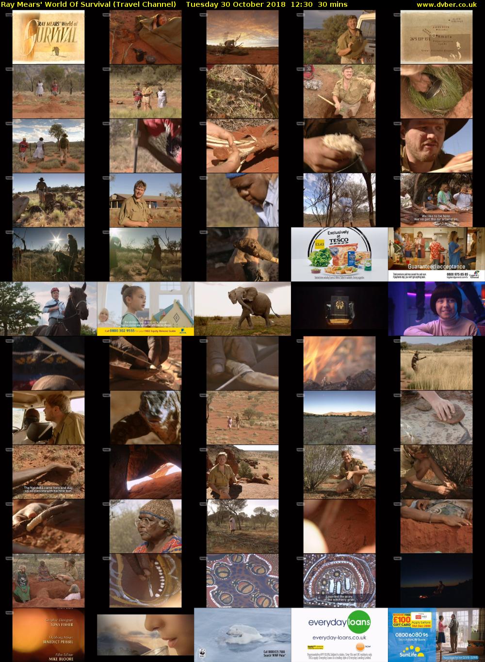 Ray Mears' World Of Survival (Travel Channel) Tuesday 30 October 2018 12:30 - 13:00