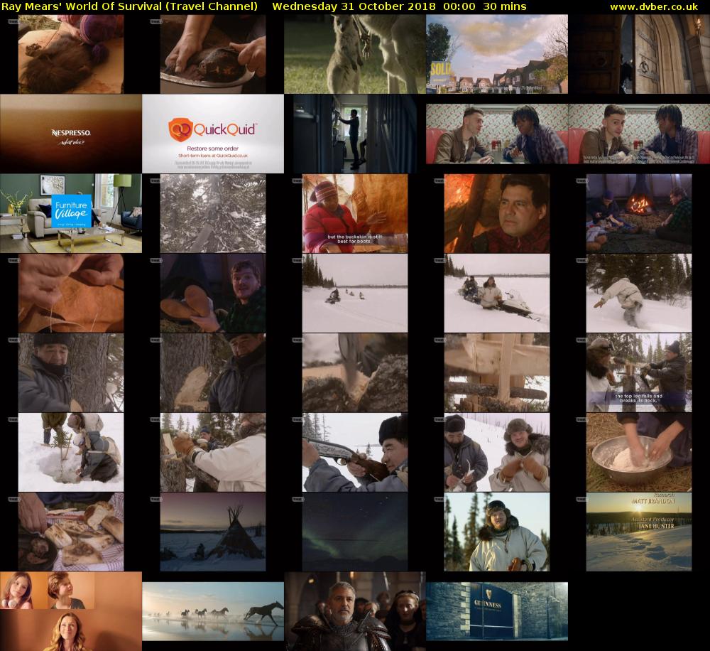 Ray Mears' World Of Survival (Travel Channel) Wednesday 31 October 2018 00:00 - 00:30