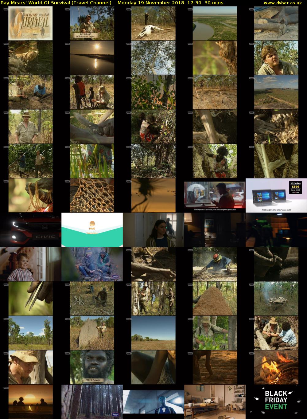 Ray Mears' World Of Survival (Travel Channel) Monday 19 November 2018 17:30 - 18:00