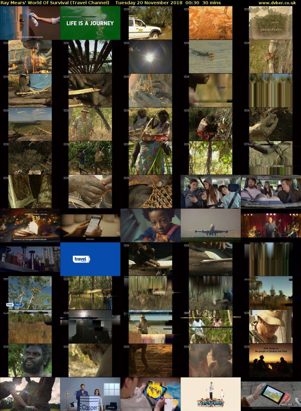 Ray Mears' World Of Survival (Travel Channel) Tuesday 20 November 2018 00:30 - 01:00