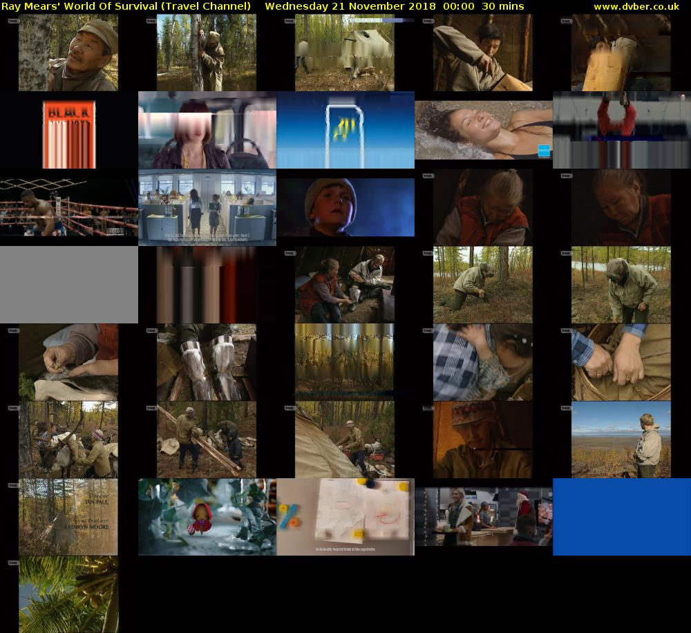 Ray Mears' World Of Survival (Travel Channel) Wednesday 21 November 2018 00:00 - 00:30