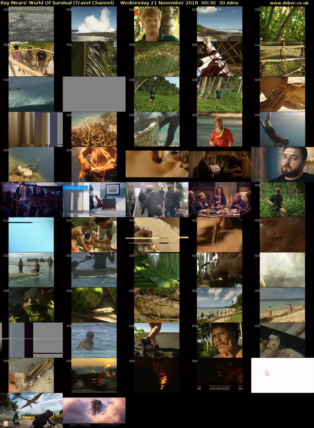 Ray Mears' World Of Survival (Travel Channel) Wednesday 21 November 2018 00:30 - 01:00