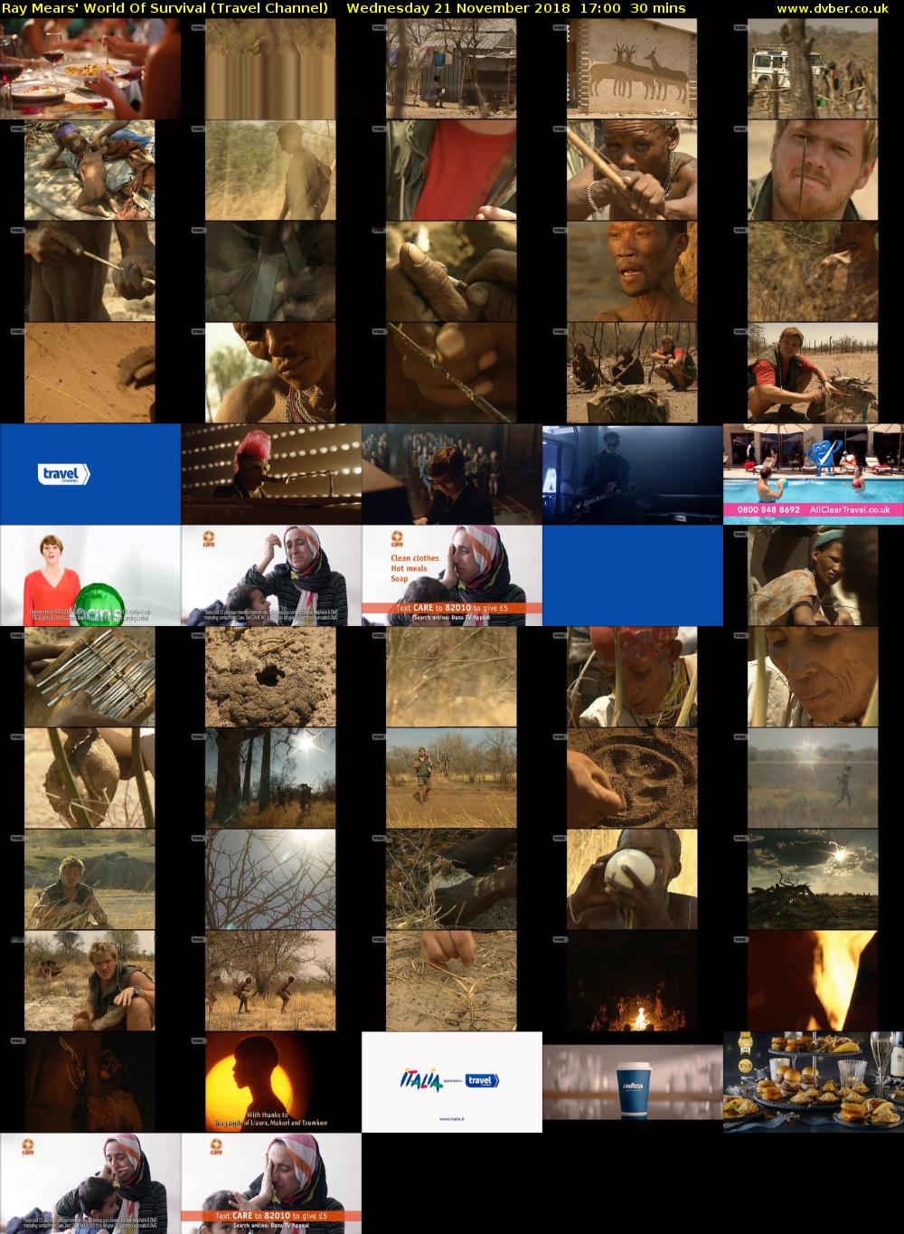 Ray Mears' World Of Survival (Travel Channel) Wednesday 21 November 2018 17:00 - 17:30