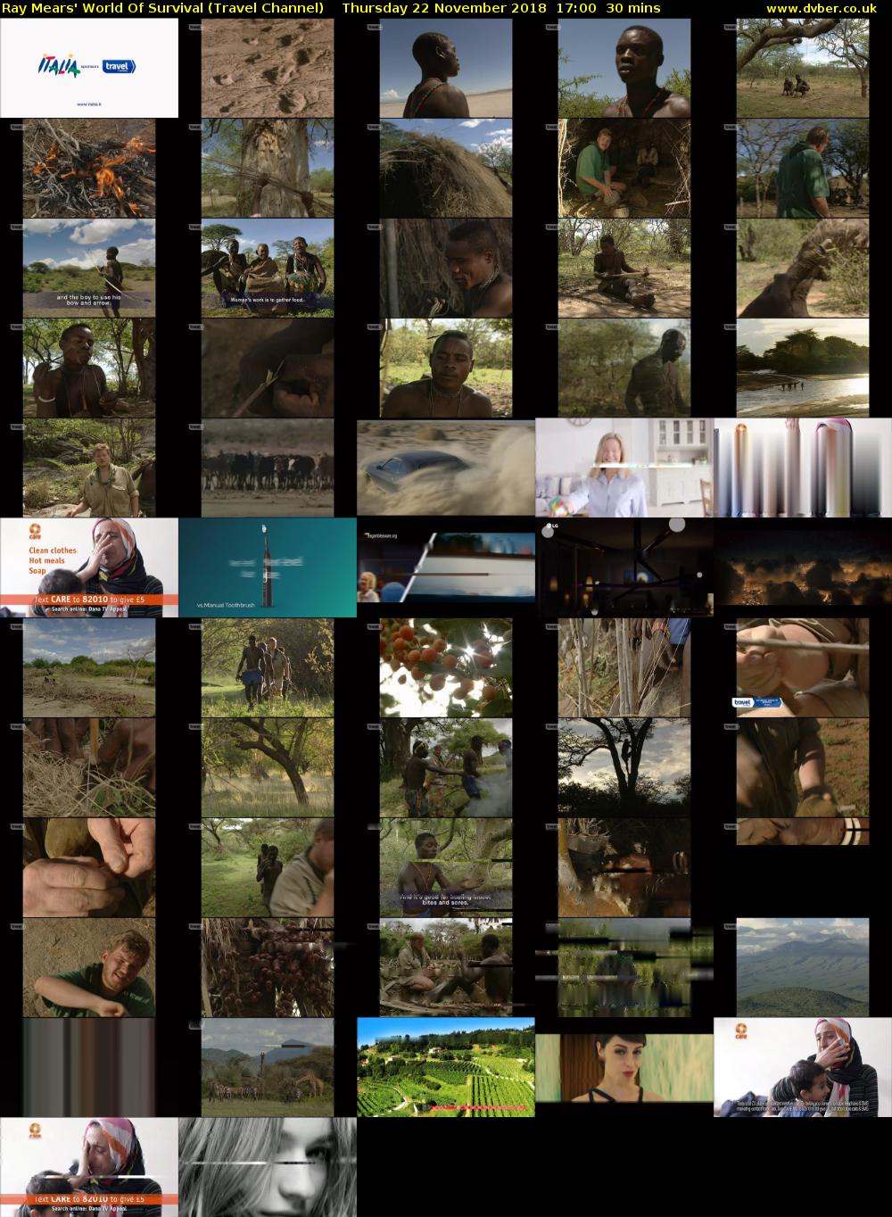 Ray Mears' World Of Survival (Travel Channel) Thursday 22 November 2018 17:00 - 17:30