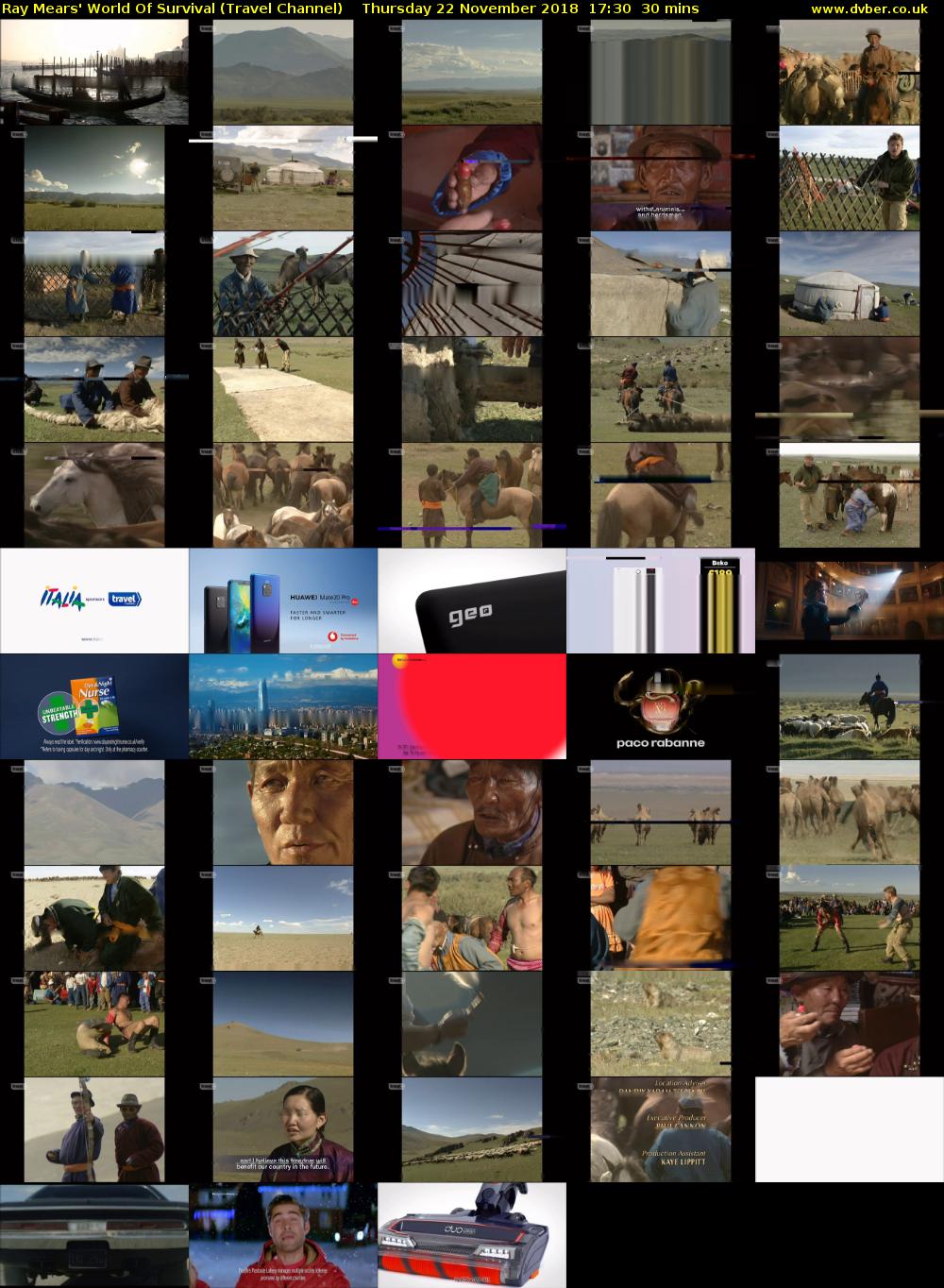 Ray Mears' World Of Survival (Travel Channel) Thursday 22 November 2018 17:30 - 18:00