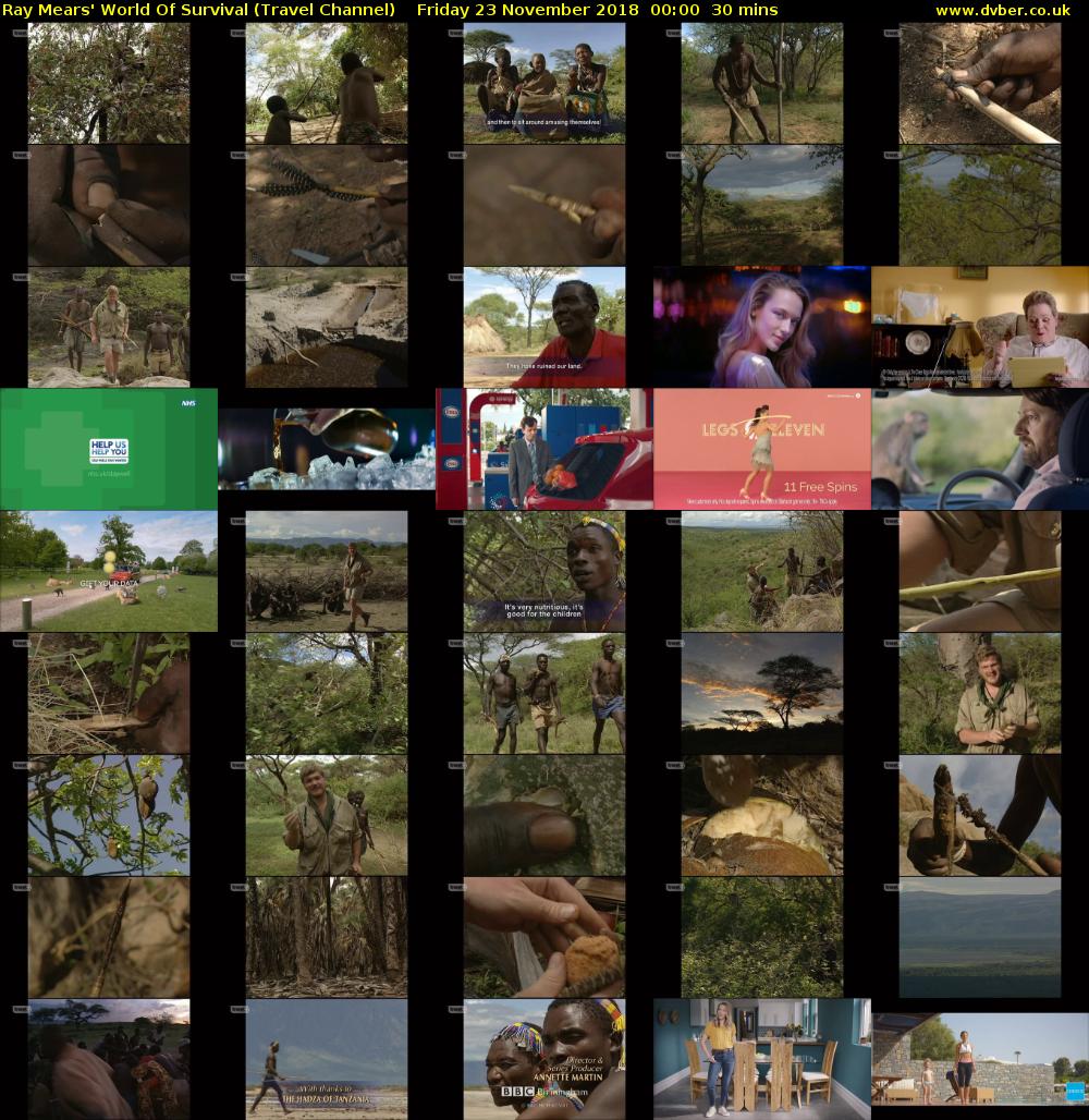 Ray Mears' World Of Survival (Travel Channel) Friday 23 November 2018 00:00 - 00:30