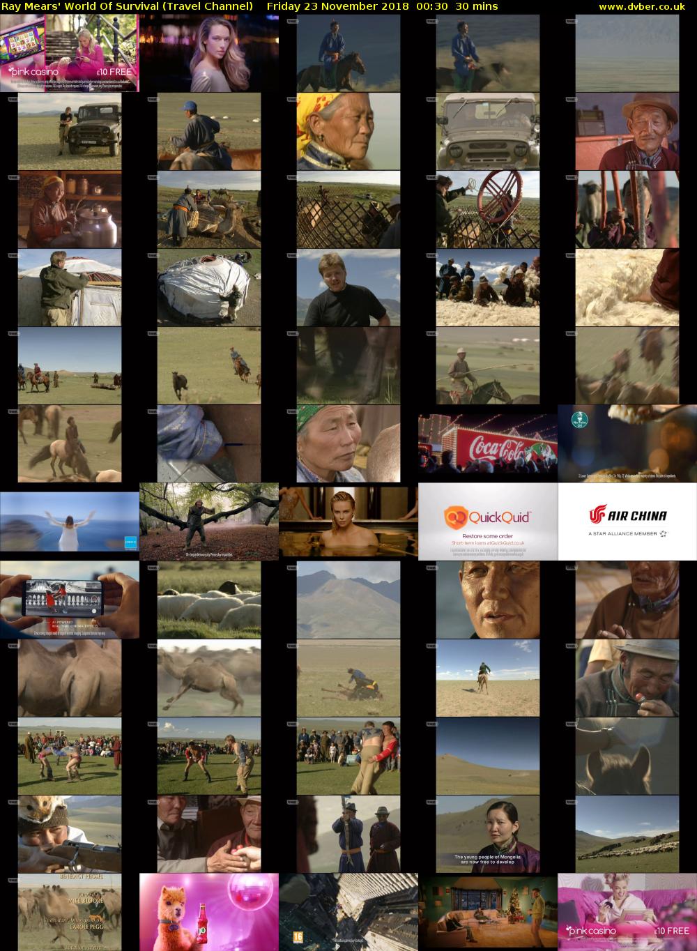 Ray Mears' World Of Survival (Travel Channel) Friday 23 November 2018 00:30 - 01:00