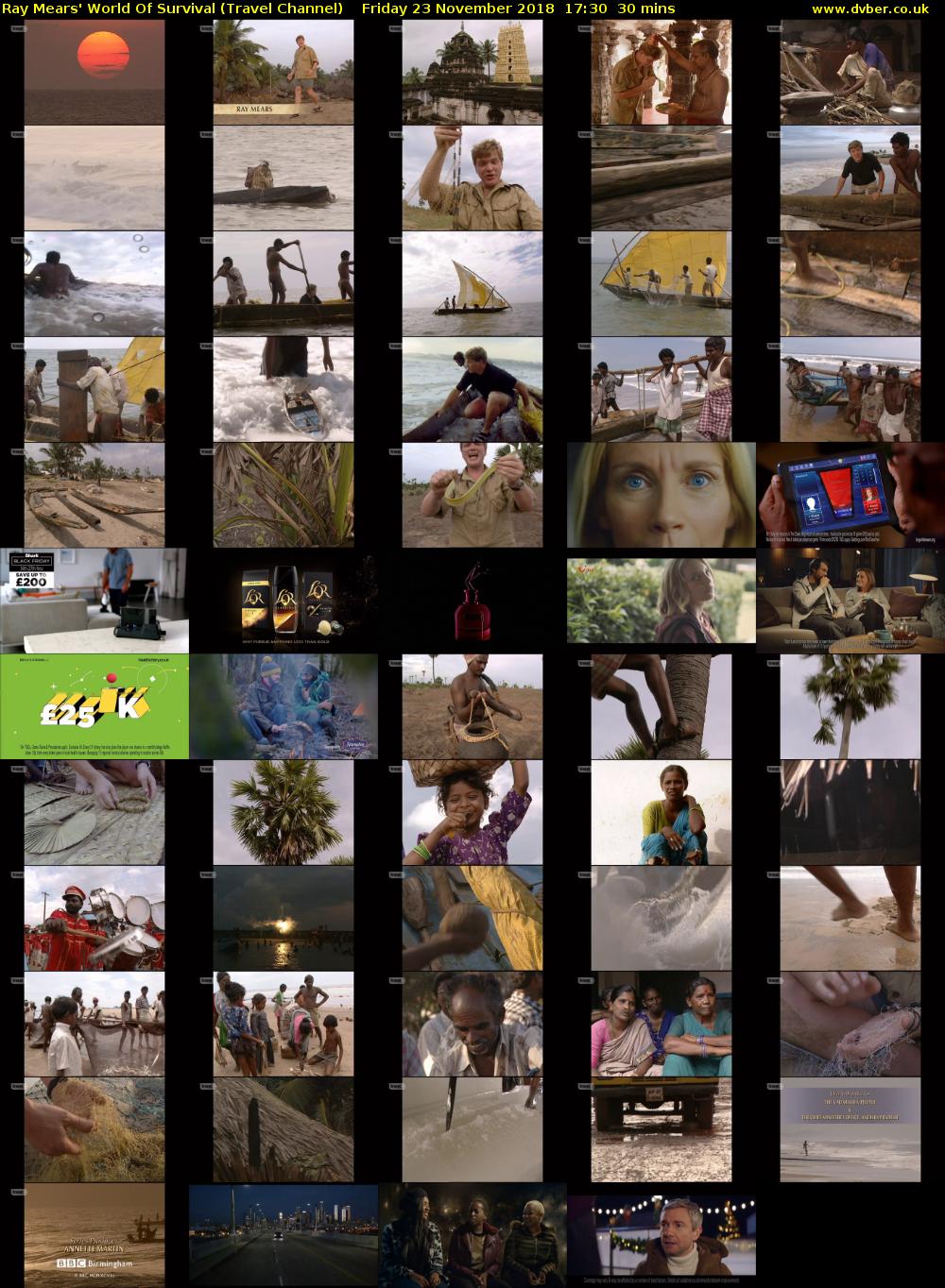 Ray Mears' World Of Survival (Travel Channel) Friday 23 November 2018 17:30 - 18:00