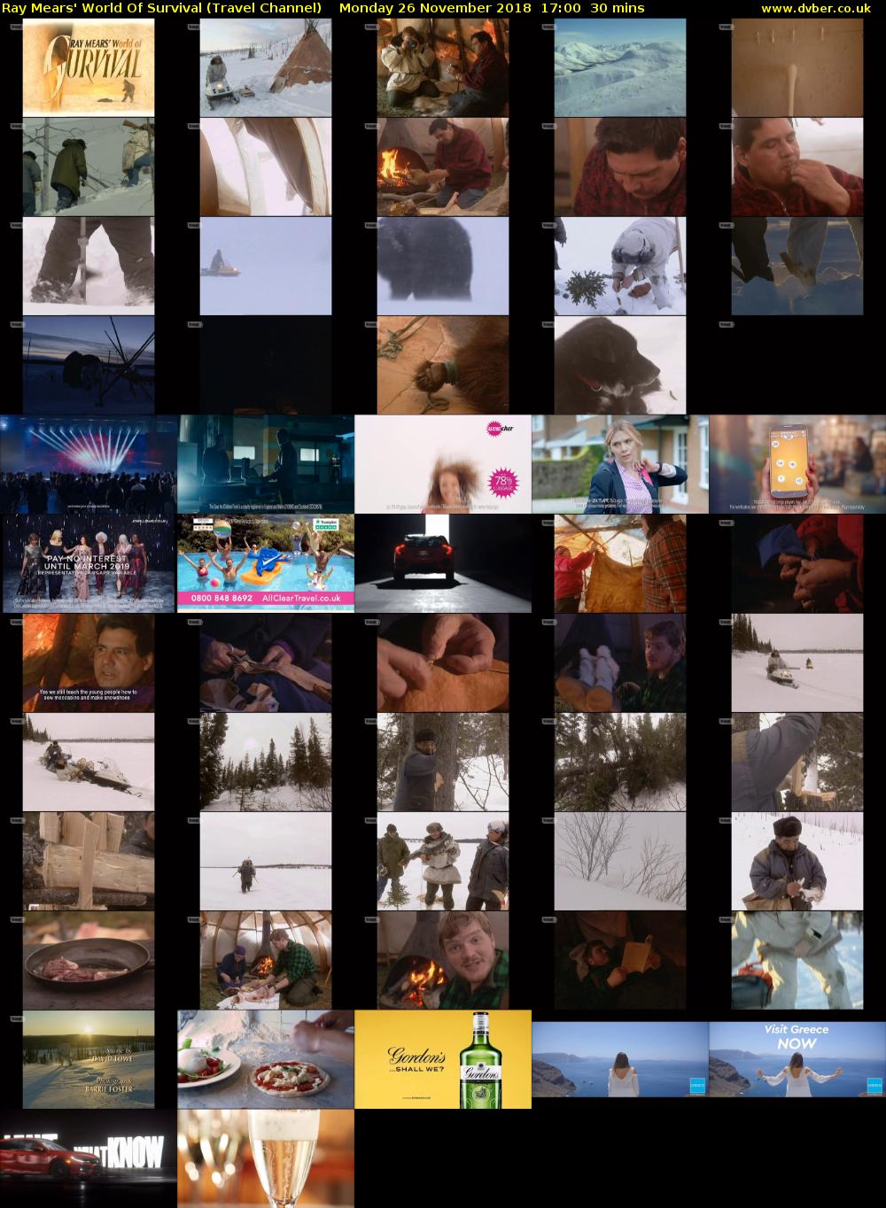 Ray Mears' World Of Survival (Travel Channel) Monday 26 November 2018 17:00 - 17:30