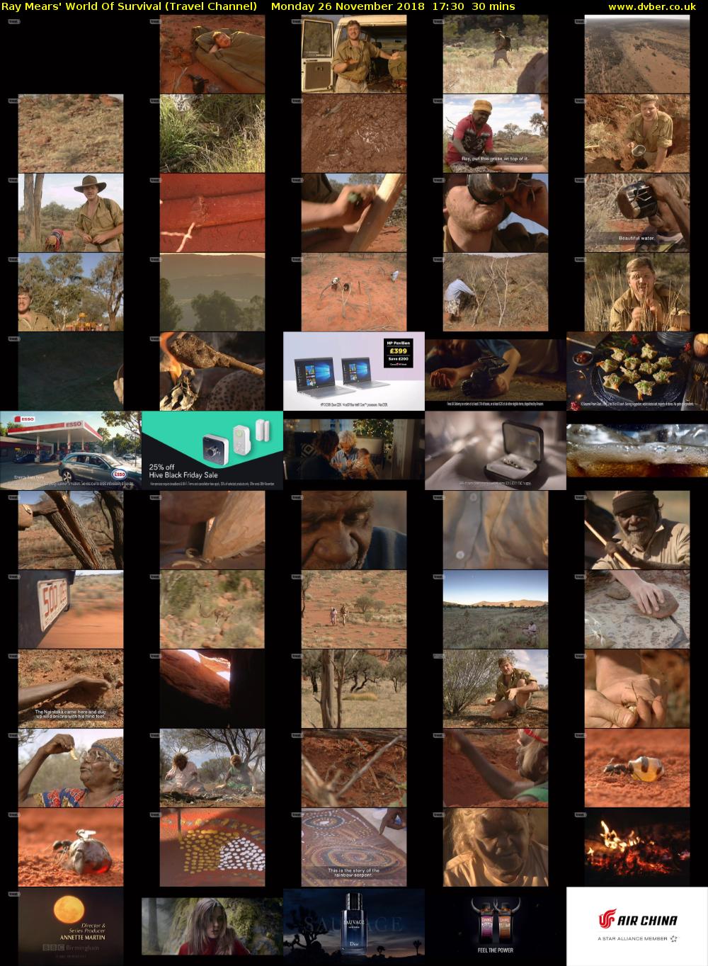 Ray Mears' World Of Survival (Travel Channel) Monday 26 November 2018 17:30 - 18:00