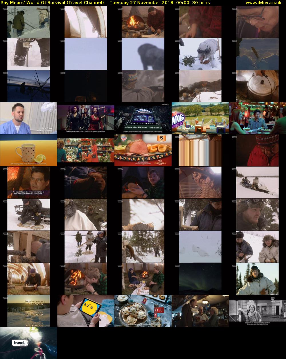 Ray Mears' World Of Survival (Travel Channel) Tuesday 27 November 2018 00:00 - 00:30