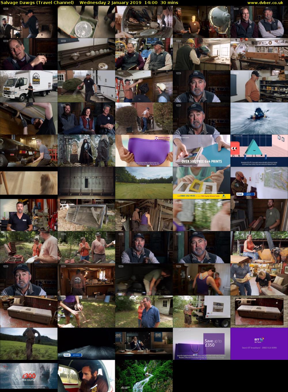 Salvage Dawgs (Travel Channel) Wednesday 2 January 2019 14:00 - 14:30