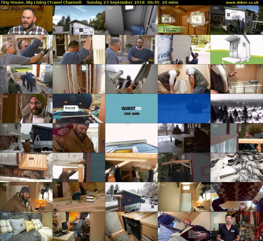 Tiny House, Big Living (Travel Channel) Sunday 23 September 2018 06:45 - 07:05
