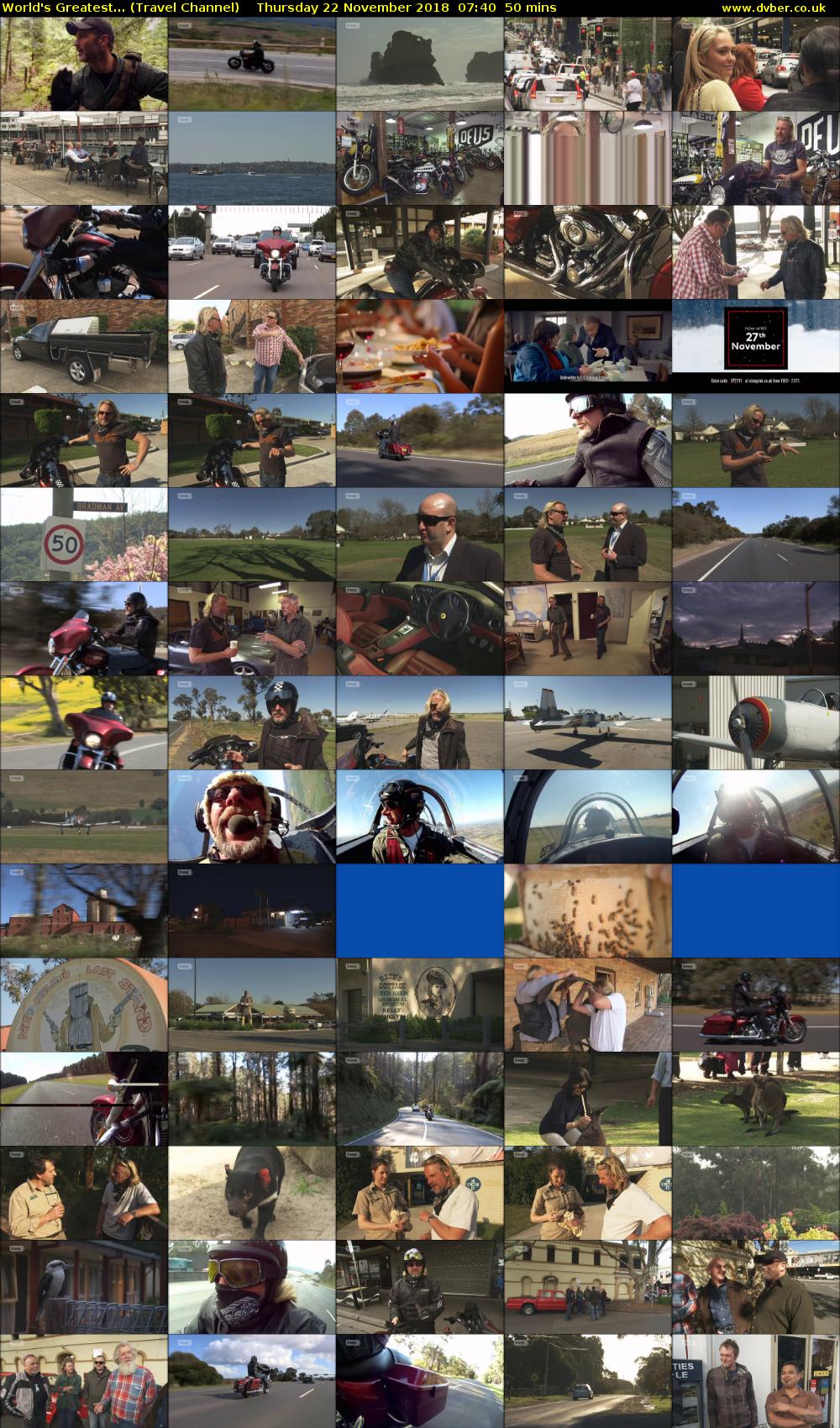 World's Greatest... (Travel Channel) Thursday 22 November 2018 07:40 - 08:30