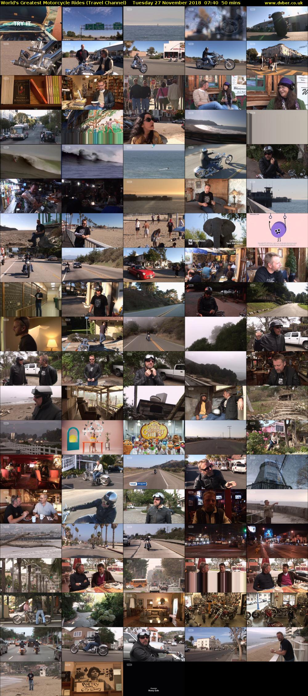 World's Greatest Motorcycle Rides (Travel Channel) Tuesday 27 November 2018 07:40 - 08:30