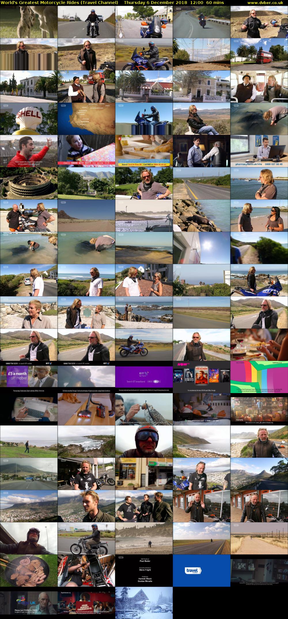 World's Greatest Motorcycle Rides (Travel Channel) Thursday 6 December 2018 12:00 - 13:00