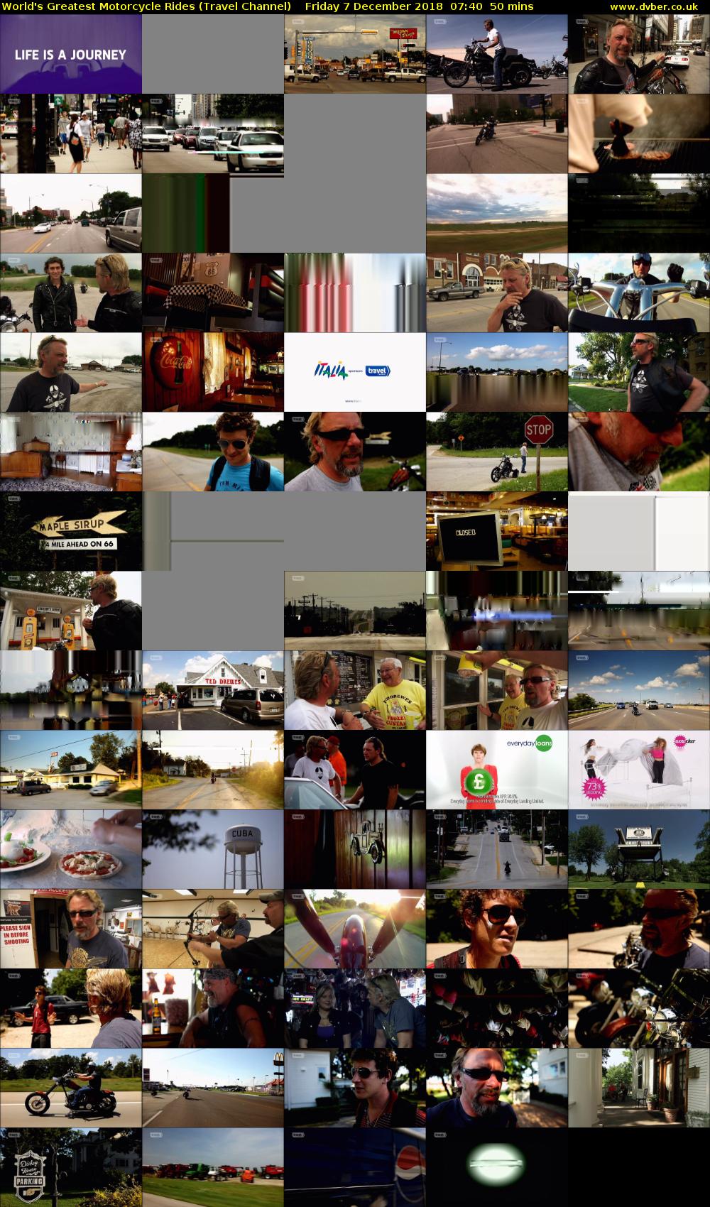 World's Greatest Motorcycle Rides (Travel Channel) Friday 7 December 2018 07:40 - 08:30