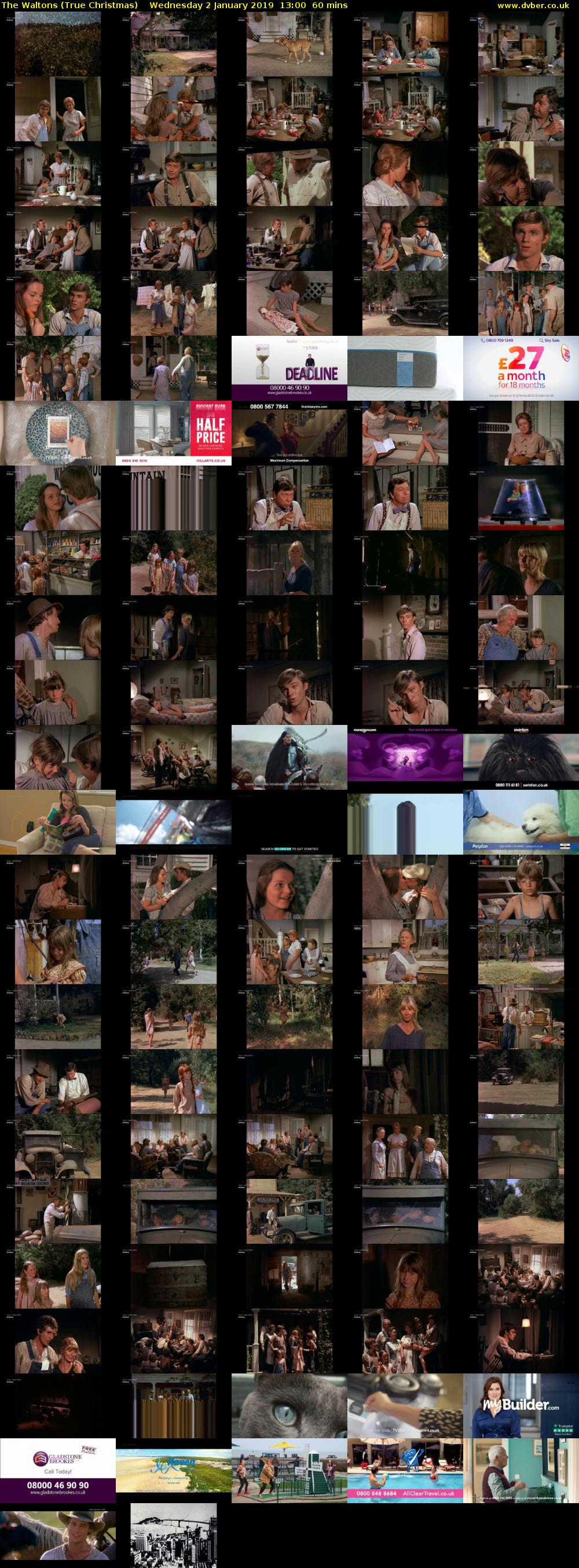 The Waltons (True Christmas) Wednesday 2 January 2019 13:00 - 14:00