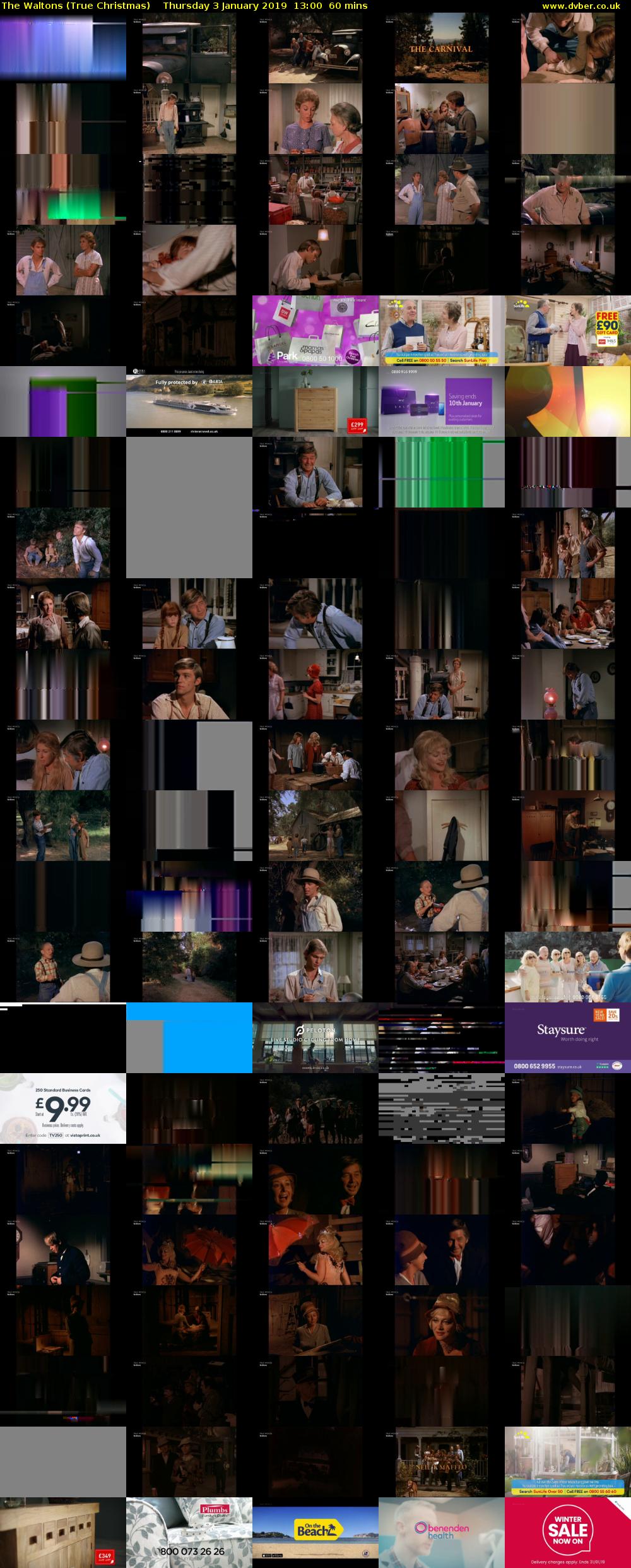 The Waltons (True Christmas) Thursday 3 January 2019 13:00 - 14:00