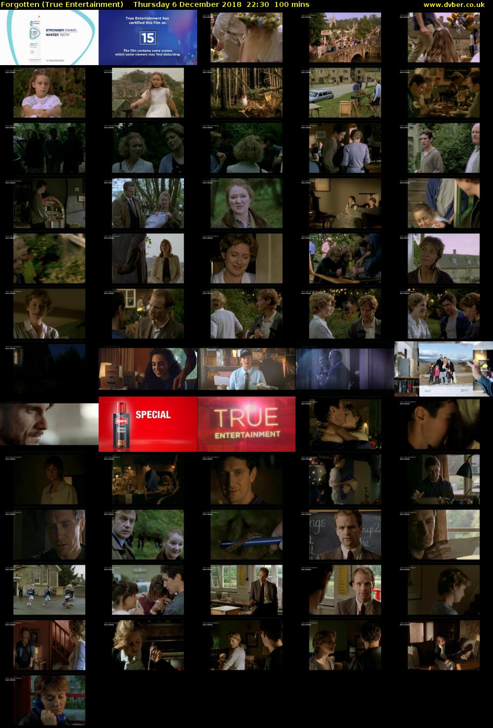 Forgotten (True Entertainment) Thursday 6 December 2018 22:30 - 00:10