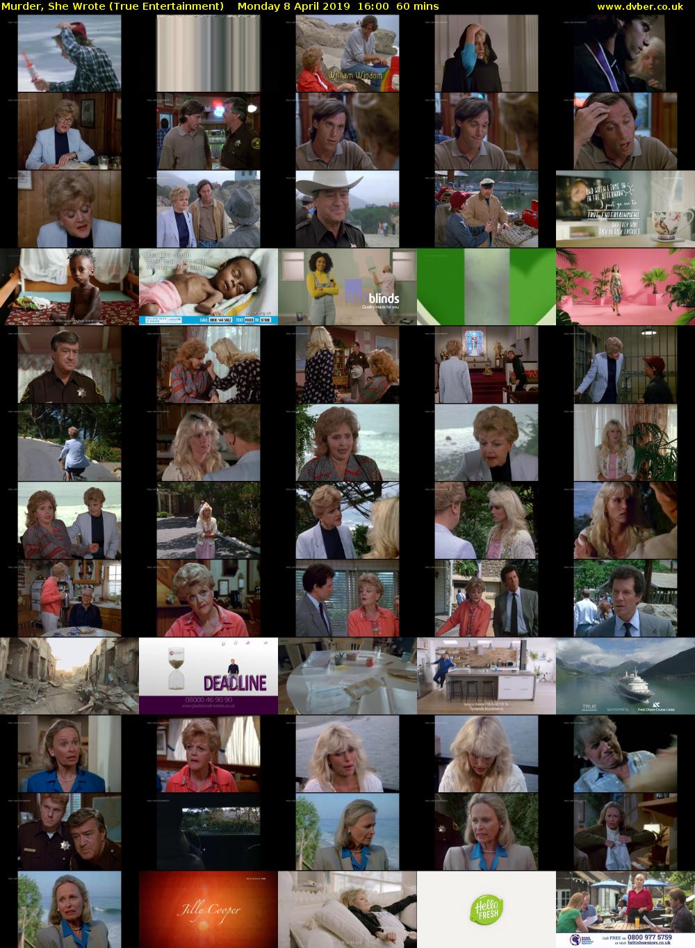Murder, She Wrote (True Entertainment) Monday 8 April 2019 16:00 - 17:00