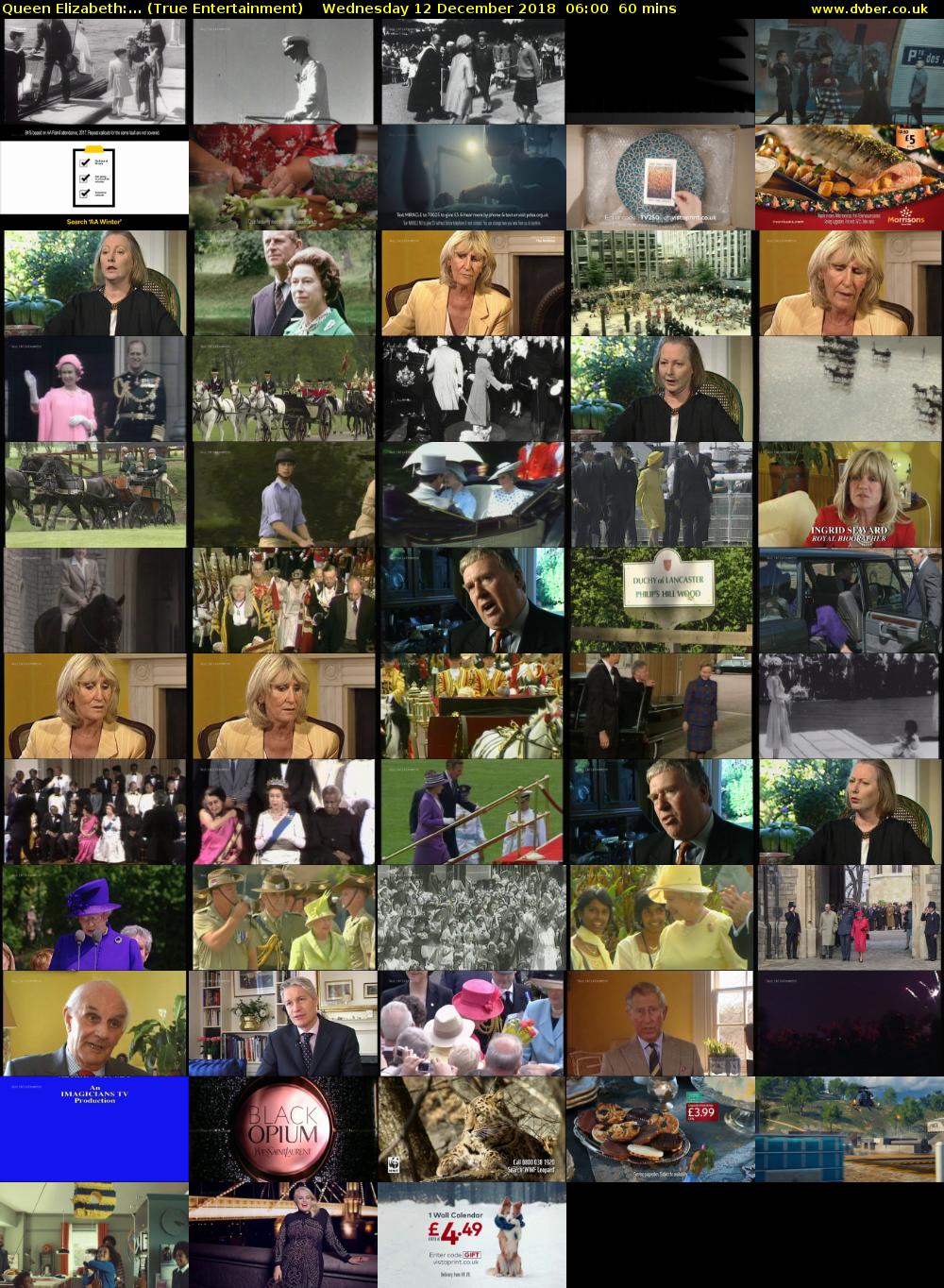 Queen Elizabeth:... (True Entertainment) Wednesday 12 December 2018 06:00 - 07:00