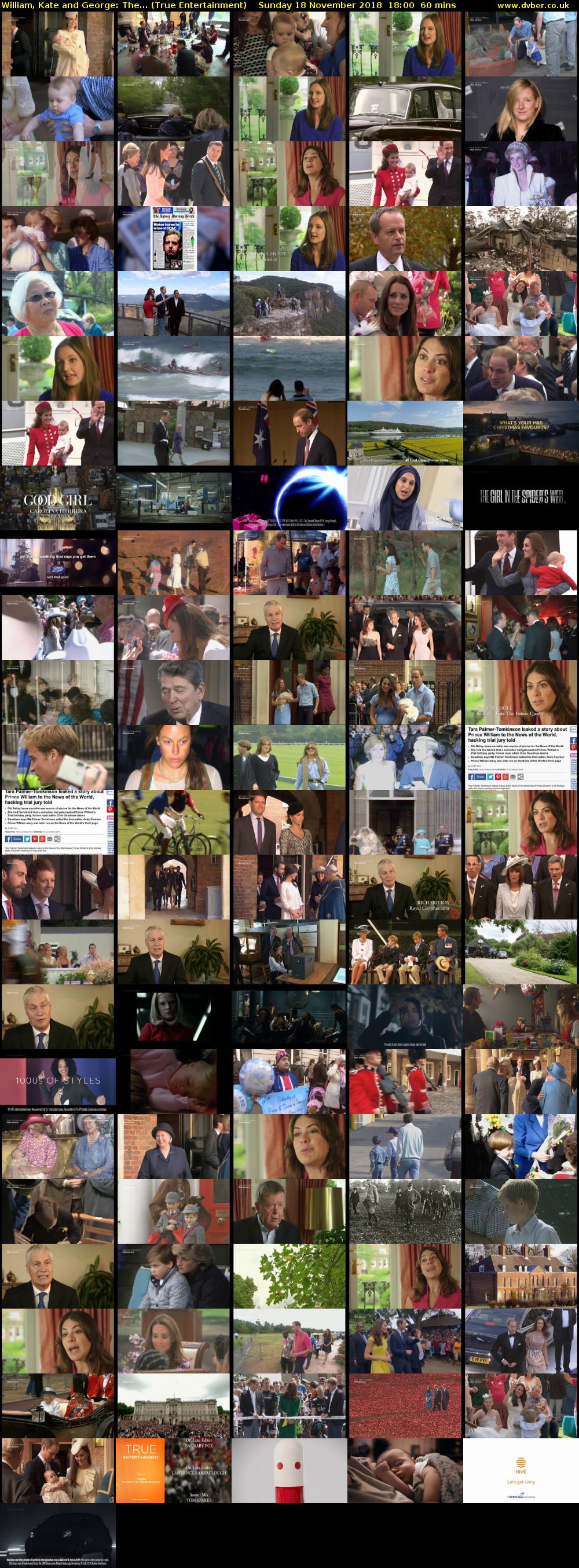 William, Kate and George: The... (True Entertainment) Sunday 18 November 2018 18:00 - 19:00