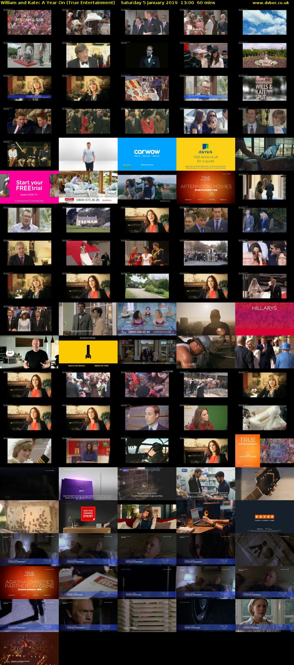 William and Kate: A Year On (True Entertainment) Saturday 5 January 2019 13:00 - 14:00