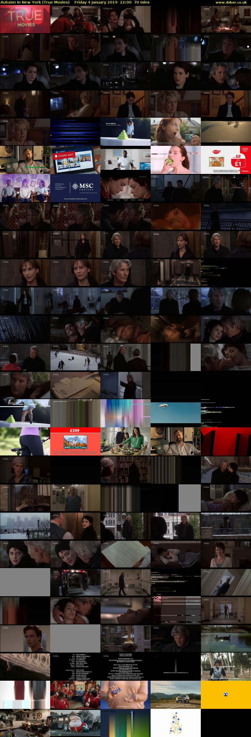 Autumn In New York (True Movies) Friday 4 January 2019 22:00 - 23:10