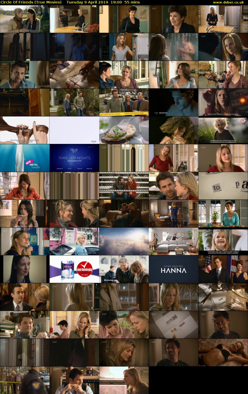 Circle Of Friends (True Movies) Tuesday 9 April 2019 19:00 - 19:55