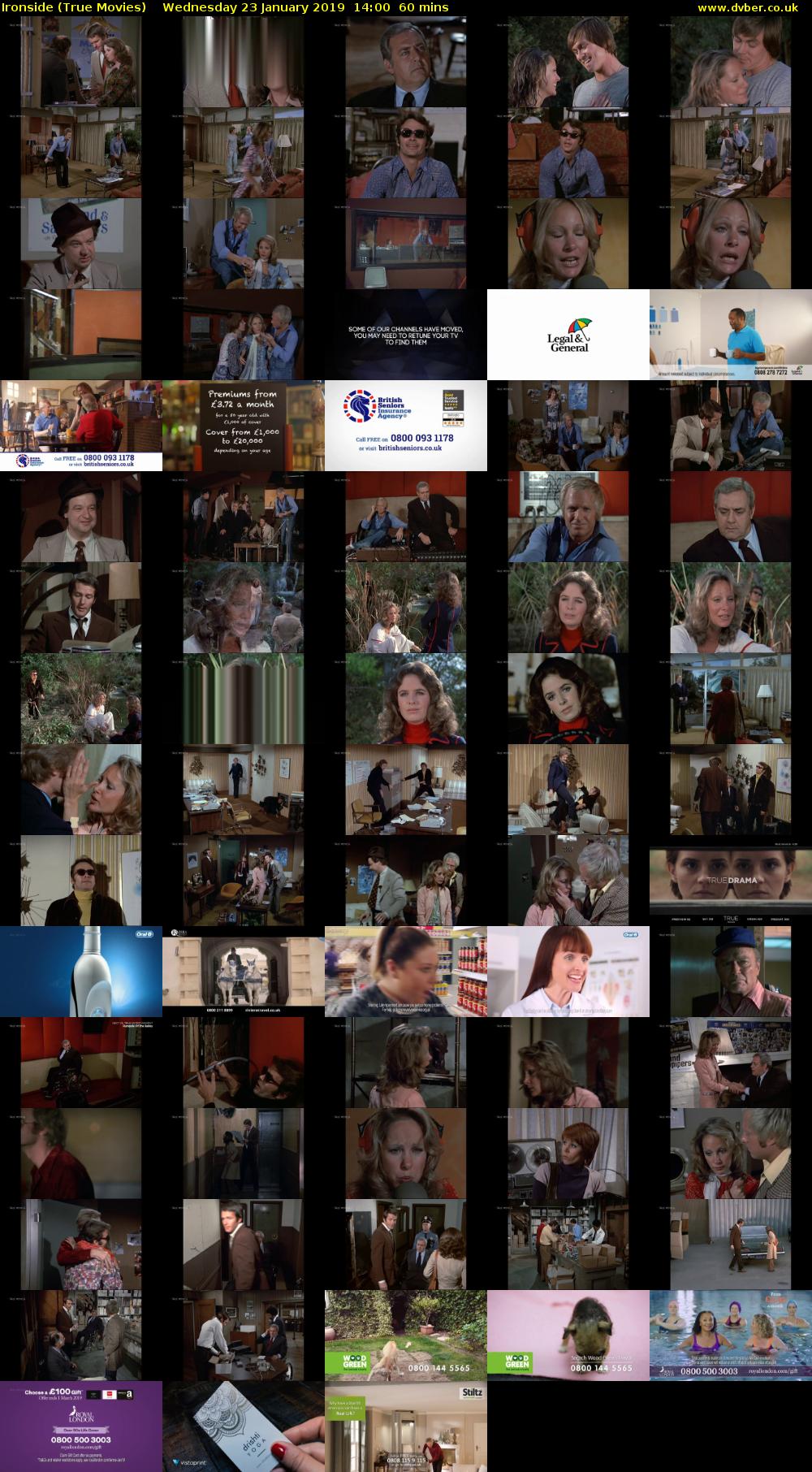 Ironside (True Movies) Wednesday 23 January 2019 14:00 - 15:00