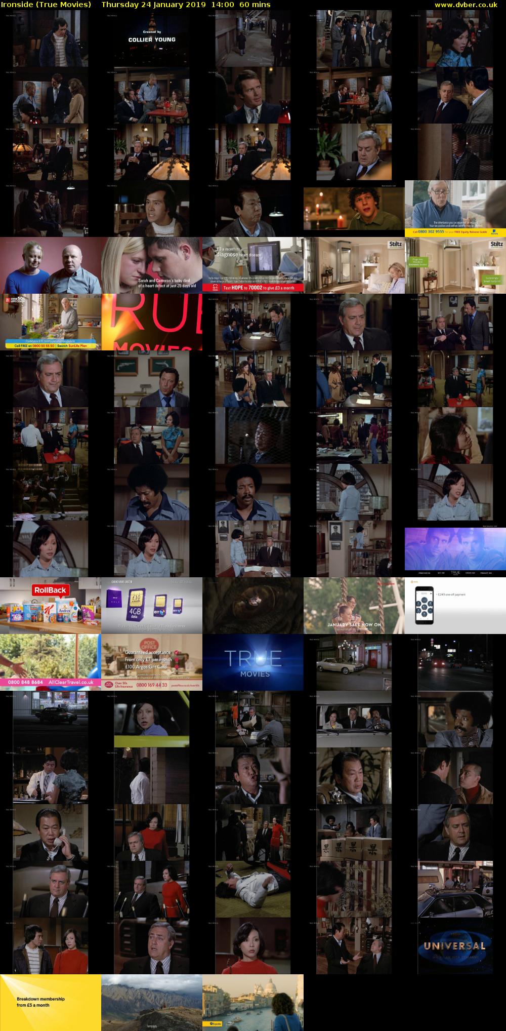 Ironside (True Movies) Thursday 24 January 2019 14:00 - 15:00