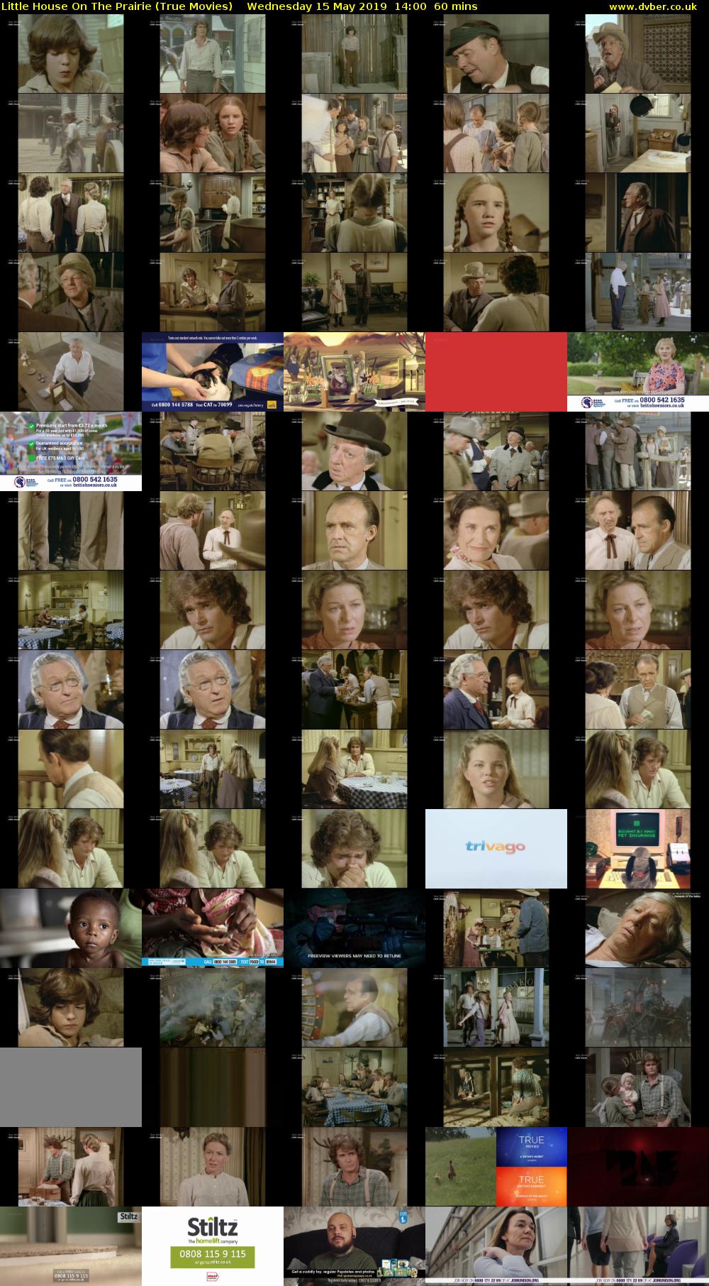 Little House On The Prairie (True Movies) Wednesday 15 May 2019 14:00 - 15:00